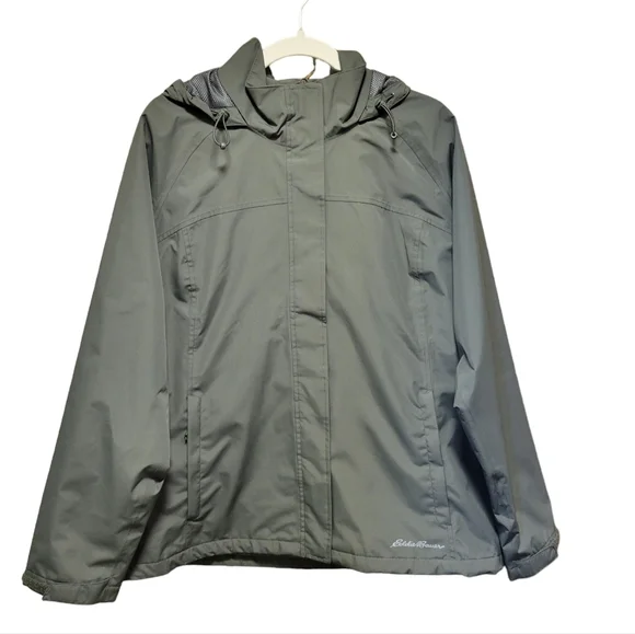 EUC | Eddie Bauer | Mesh Lined Rain Jacket | Olive Green | Size XL - Picture 1 of 13